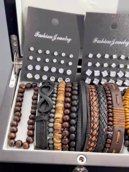 Jewelry Set for Women - Men's Bracelet & Earrings 61 Pieces Minimalist Stylish Mixed Earring - product detail view 8