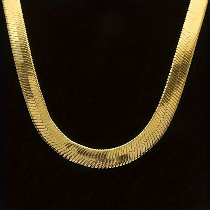 Jewelry Set for Women - Snake Chain Necklace and Bracelet 18K Gold Plated Hip Hop Unisex Luxury - product detail view 13