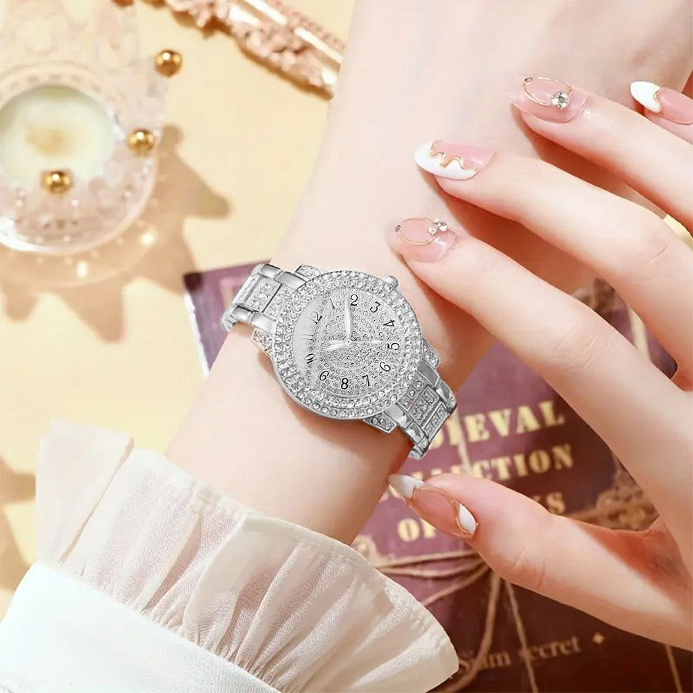 Jewelry Set with Watch - Women & 6 Pieces Luxury Ladies Wristwatch with Bracelet, Necklace - product detail view 19