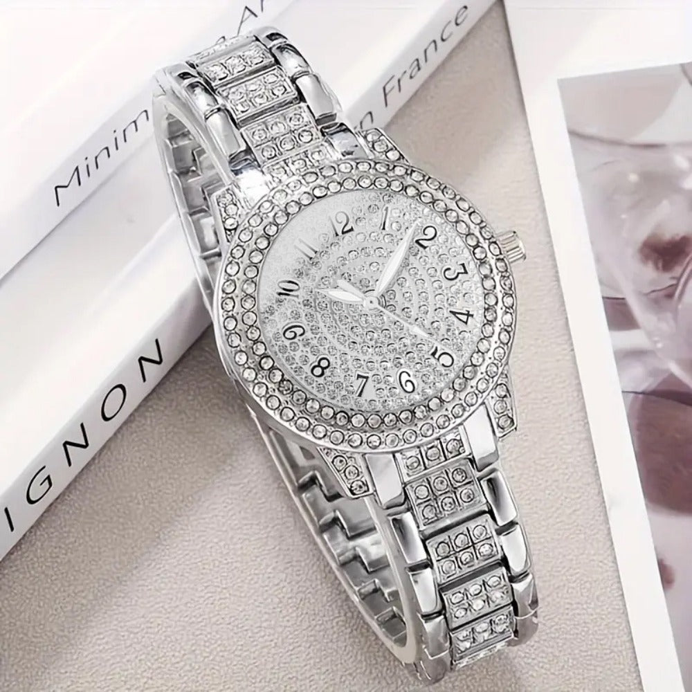 Jewelry Set with Watch - Women & 6 Pieces Luxury Ladies Wristwatch with Bracelet, Necklace - product detail view 20