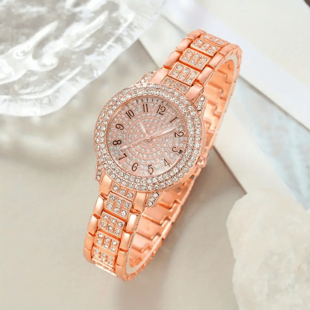 Jewelry Set with Watch - Women & 6 Pieces Luxury Ladies Wristwatch with Bracelet, Necklace - product detail view 22