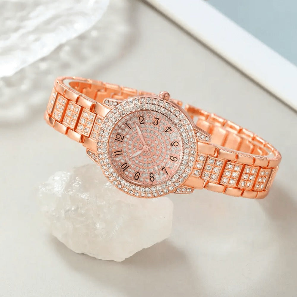 Jewelry Set with Watch - Women & 6 Pieces Luxury Ladies Wristwatch with Bracelet, Necklace - product detail view 23