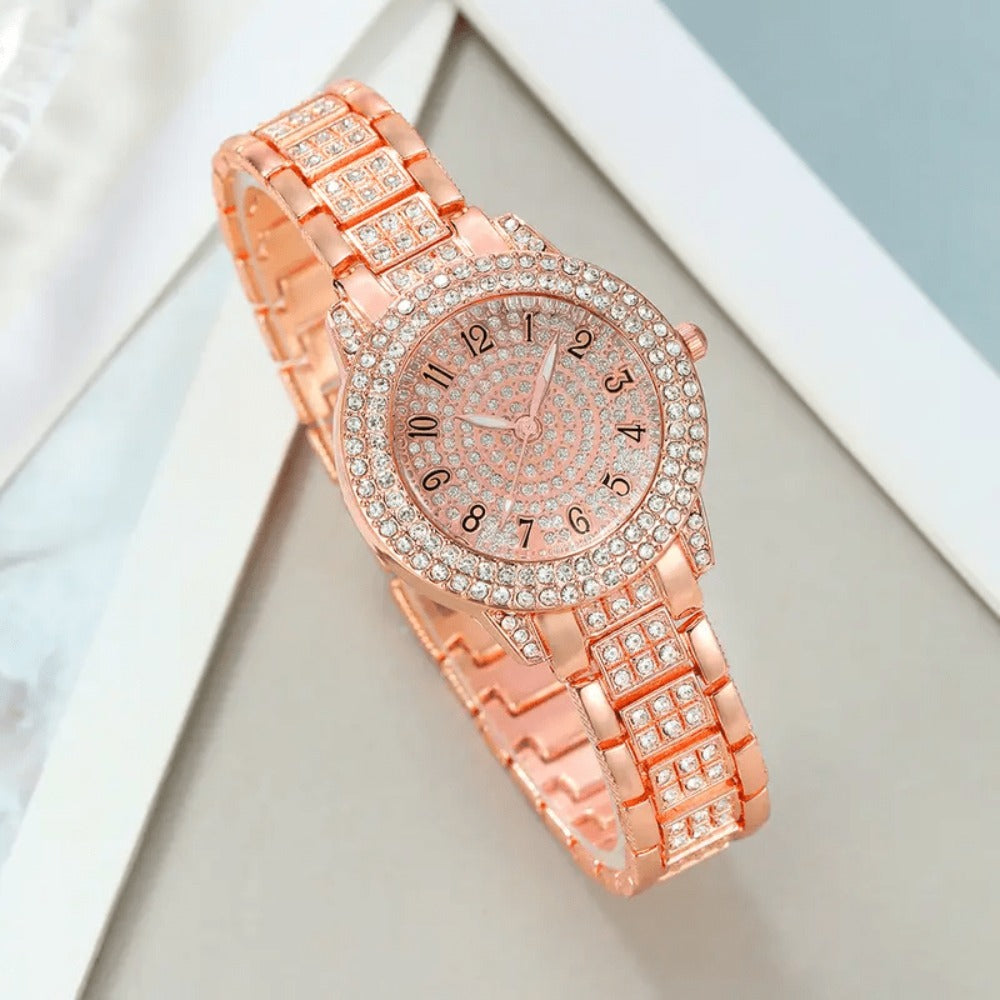 Jewelry Set with Watch - Women & 6 Pieces Luxury Ladies Wristwatch with Bracelet, Necklace - product detail view 24