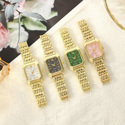 Jewelry Set with Watch - Women 6PCS Luxury Rhinestone Bracelet Ring Necklace Earrings Quartz - product detail view 27