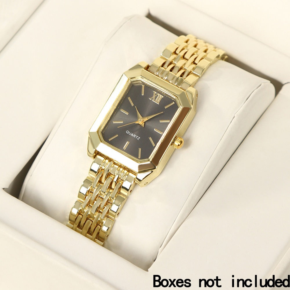 Jewelry Set with Watch - Women 6PCS Luxury Rhinestone Bracelet Ring Necklace Earrings Quartz - product detail view 28