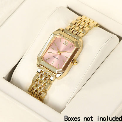 Jewelry Set with Watch - Women 6PCS Luxury Rhinestone Bracelet Ring Necklace Earrings Quartz - product detail view 30