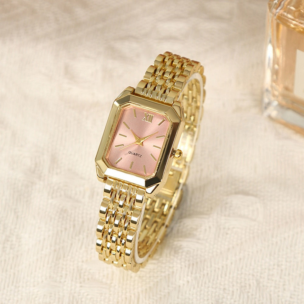 Jewelry Set with Watch - Women 6PCS Luxury Rhinestone Bracelet Ring Necklace Earrings Quartz - product detail view 32