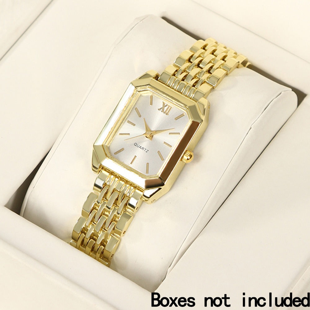 Jewelry Set with Watch - Women 6PCS Luxury Rhinestone Bracelet Ring Necklace Earrings Quartz - product detail view 36