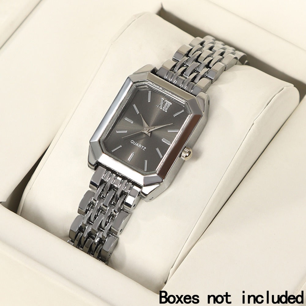 Jewelry Set with Watch - Women 6PCS Luxury Rhinestone Bracelet Ring Necklace Earrings Quartz - product detail view 46