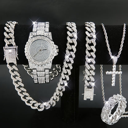 Jewelry Set for Women with Watch - Gold-Tone Watch and Chain, 5 Pieces - product detail view 2