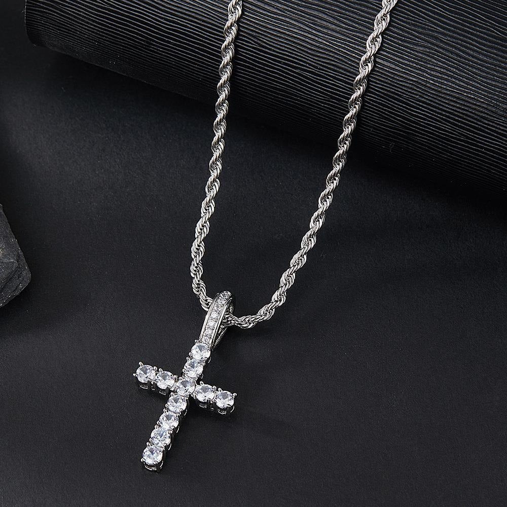 Jewelry Set with Watch - Hip Hop Men Cuban Chain Pendant Necklace Bracelet Blue Black Green Red - product detail view 36