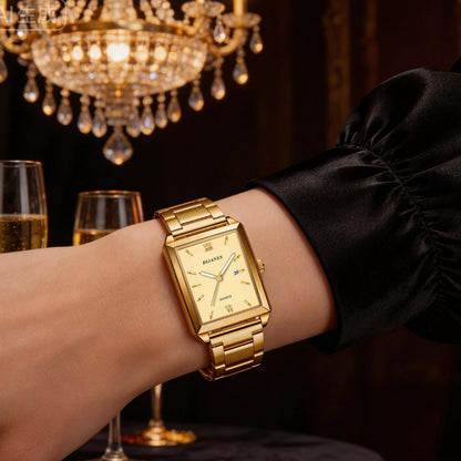 Jewelry Set with Watch - Men's & 4-Piece | Quartz , Necklace, Bracelet & Ring Gift for Men, Luxury - product detail view 5
