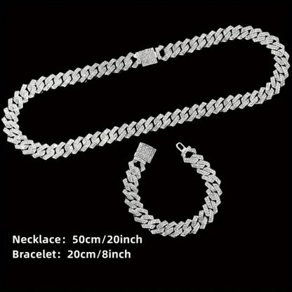 Jewelry Set with Watch - Men's 4pcs Lab Diamond & Gift Diamond-Inlaid Bracelet, Lab-Created Stone - product detail view 3