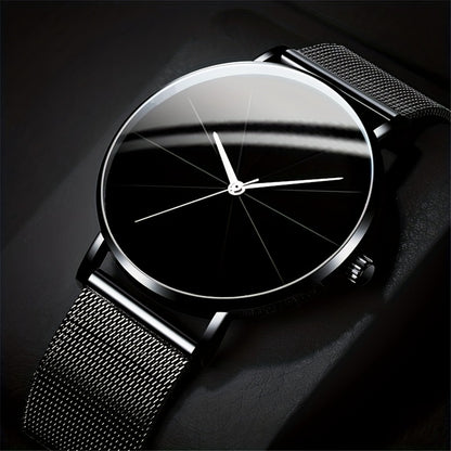 Jewelry Set with Watch - Men's & 4pcs Quartz , Ring, Necklace & Bracelet Fashion Accessory Bundle - product detail view 8