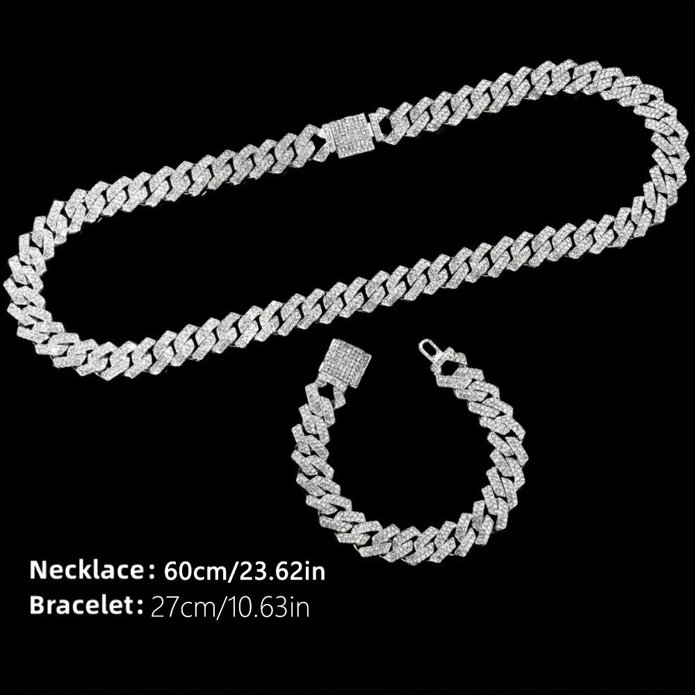 Jewelry Set with Watch - Men's & Combo Hip Hop Necklace Bracelet Geometric Pendant Gift , 3-Piece - product detail view 4