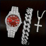 3pcs silvery red