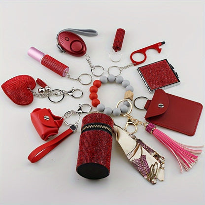 Keychain - Charm Set 11 Pcs - Light Up Perfume Bottle Heart Tassel Bag Charms with - product detail view 6