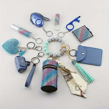 Keychain - Charm Set 11 Pcs - Light Up Perfume Bottle Heart Tassel Bag Charms with - product detail view 11