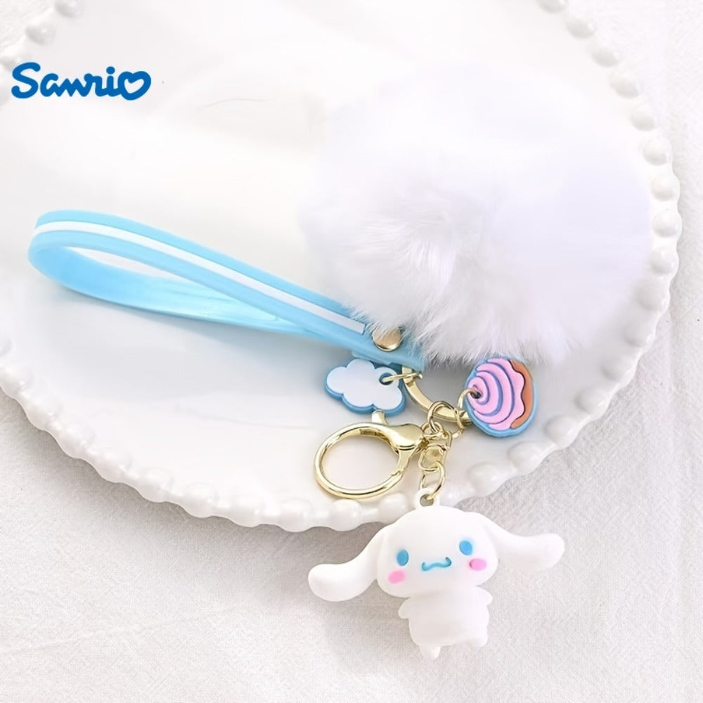 Keychain - Cherry Blossom Sanrio Set 7pcs Soft Furball Cartoon Cute Key Rings, Kawaii - product detail view 2