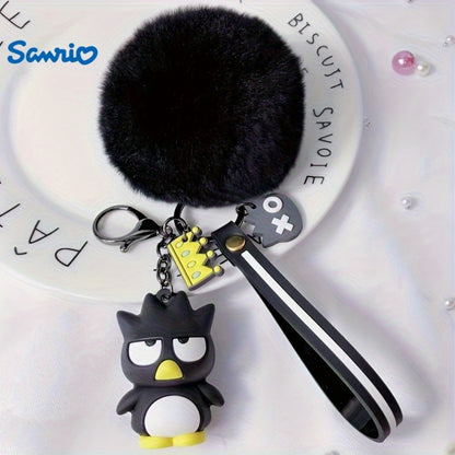Keychain - Cherry Blossom Sanrio Set 7pcs Soft Furball Cartoon Cute Key Rings, Kawaii - product detail view 10