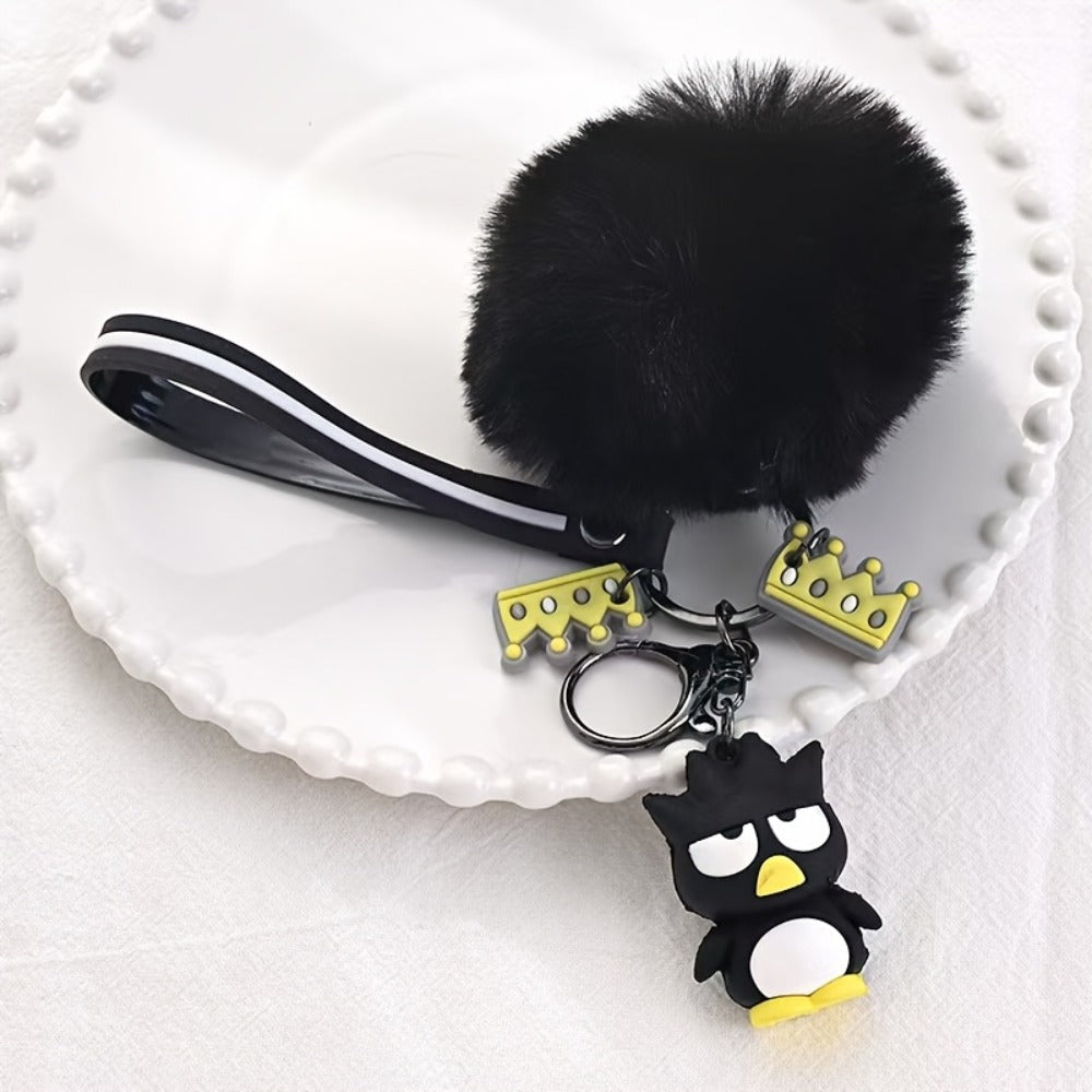 Keychain - Cherry Blossom Sanrio Set 7pcs Soft Furball Cartoon Cute Key Rings, Kawaii - product detail view 15