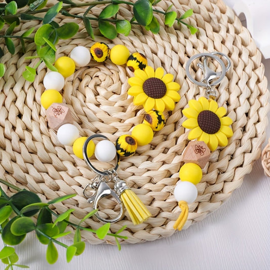 Keychain - Cute Beaded Set 2-4pcs Handmade Cartoon Charm Wristband Key Ring with - main product view