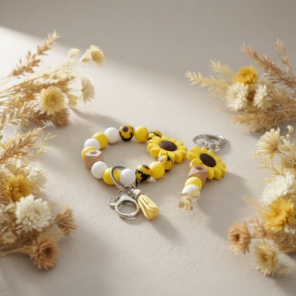 Keychain - Cute Beaded Set 2-4pcs Handmade Cartoon Charm Wristband Key Ring with - product detail view 9