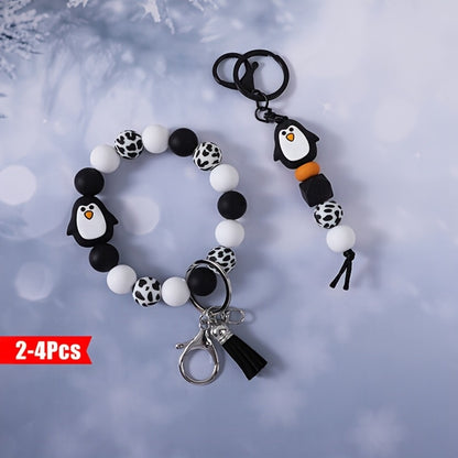 Keychain - Cute Beaded Set 2-4pcs Handmade Cartoon Charm Wristband Key Ring with - product detail view 10