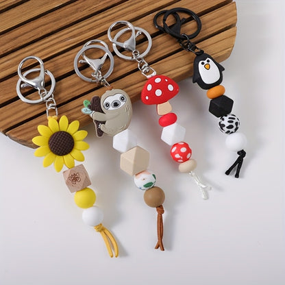 Keychain - Cute Beaded Set 2-4pcs Handmade Cartoon Charm Wristband Key Ring with - product detail view 15