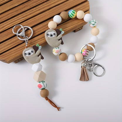Keychain - Cute Beaded Set 2-4pcs Handmade Cartoon Charm Wristband Key Ring with - product detail view 16
