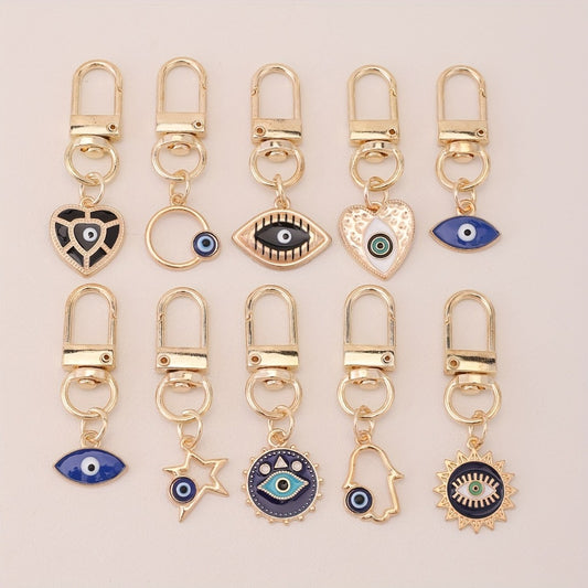 Keychain - Evil Eye 10pcs Set Amulet Charm Key Ring Cute Bag Purse Backpack Car Key - main product view