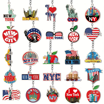 Keychain - NYC Bulk 25 Pack | New York City Metal Souvenir , American Patriotic USA - product detail view 6