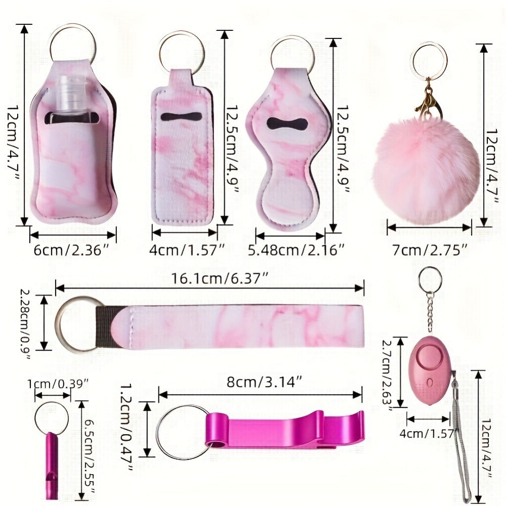 Keychain - Women Set 11pcs Rhinestone Multifunctional Keyring Card Holder Perfume - product detail view 4