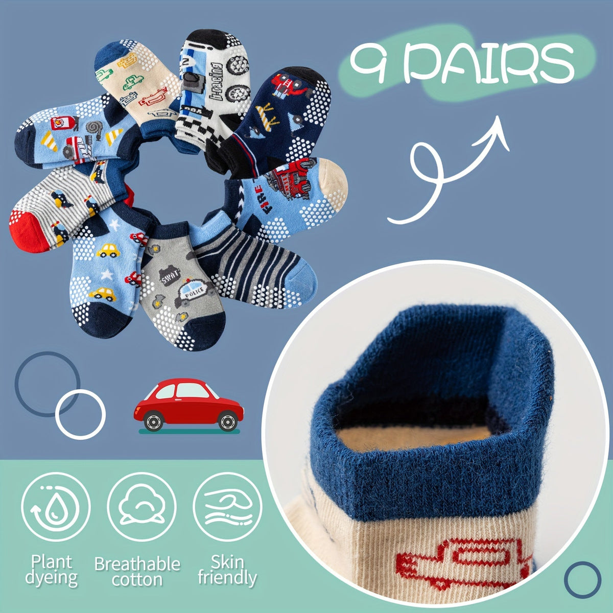 Kids' Cute Print Baby & Kids Socks - 9/18-Pair Options – view 6