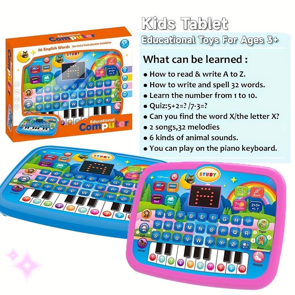 Kids Electronic Learning Tablet Toy - Letters, Numbers, Music and Piano Keys – main product image
