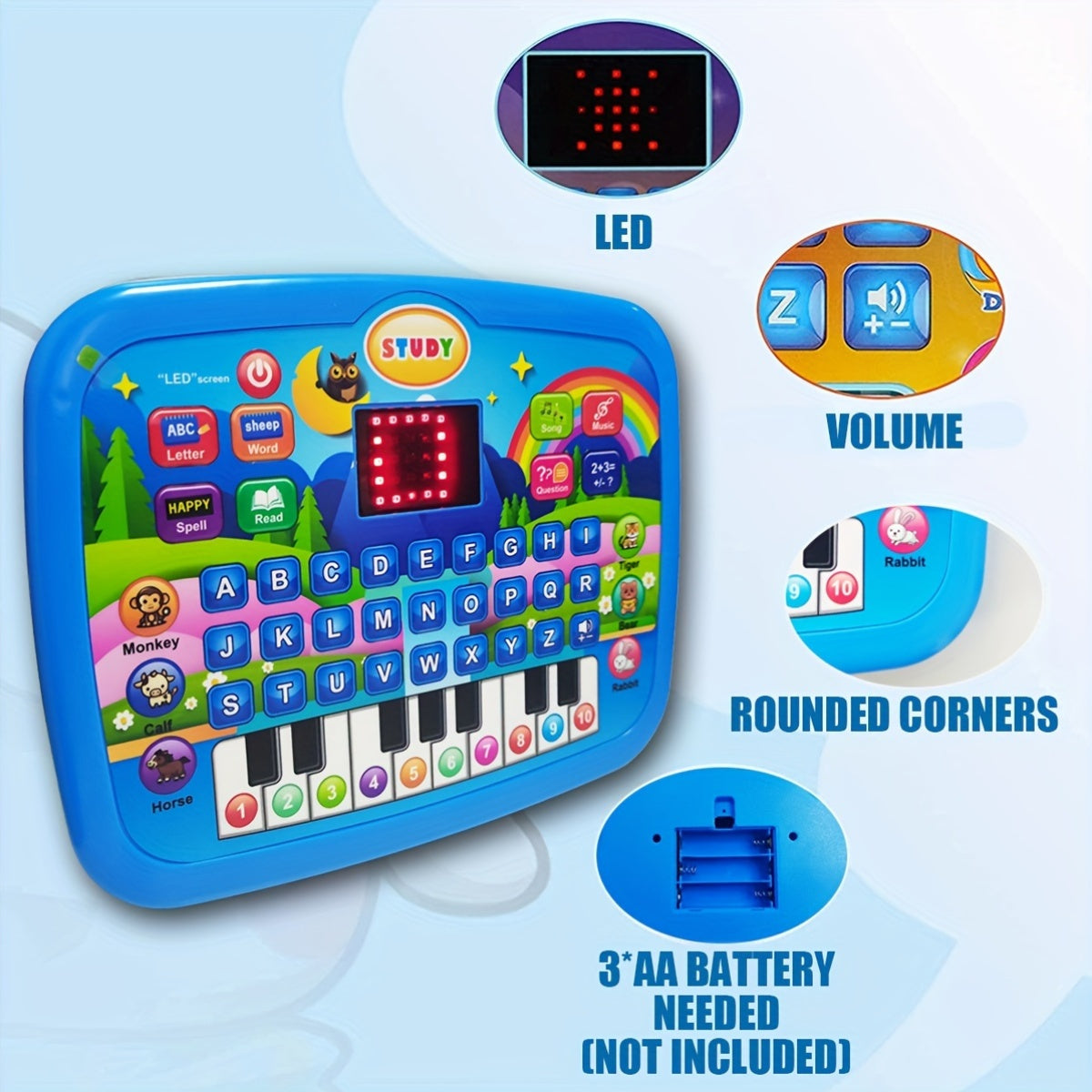 Kids Electronic Learning Tablet Toy - Letters, Numbers, Music and Piano Keys – view 8