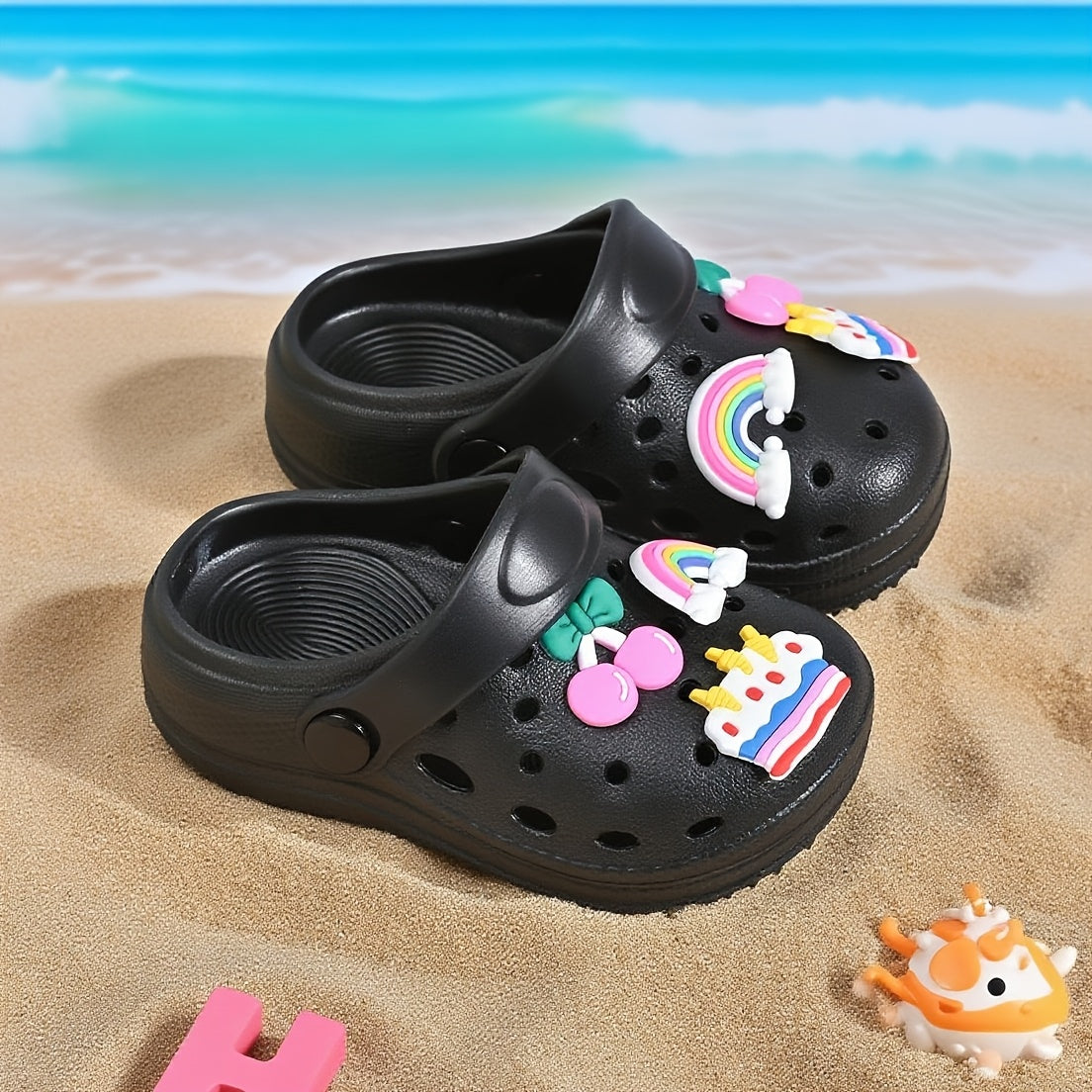 Kids' Flip Flops - Breathable Mesh & Non-Slip Sole – Black option – view 2
