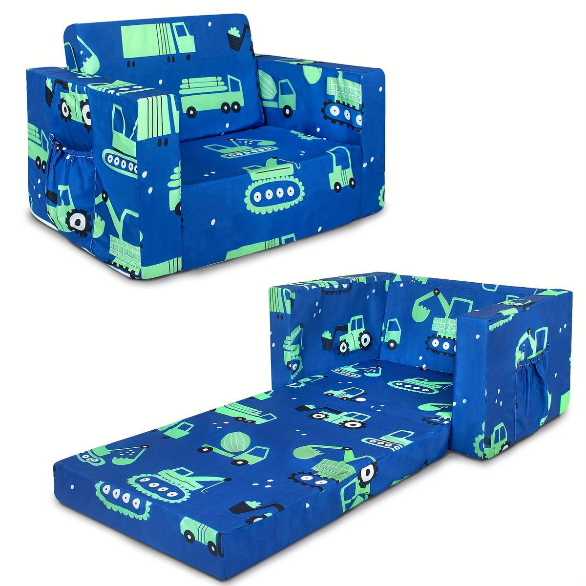 Kids Fold-Out Sofa - 2-in-1 Toddler Reading Lounger – view 5