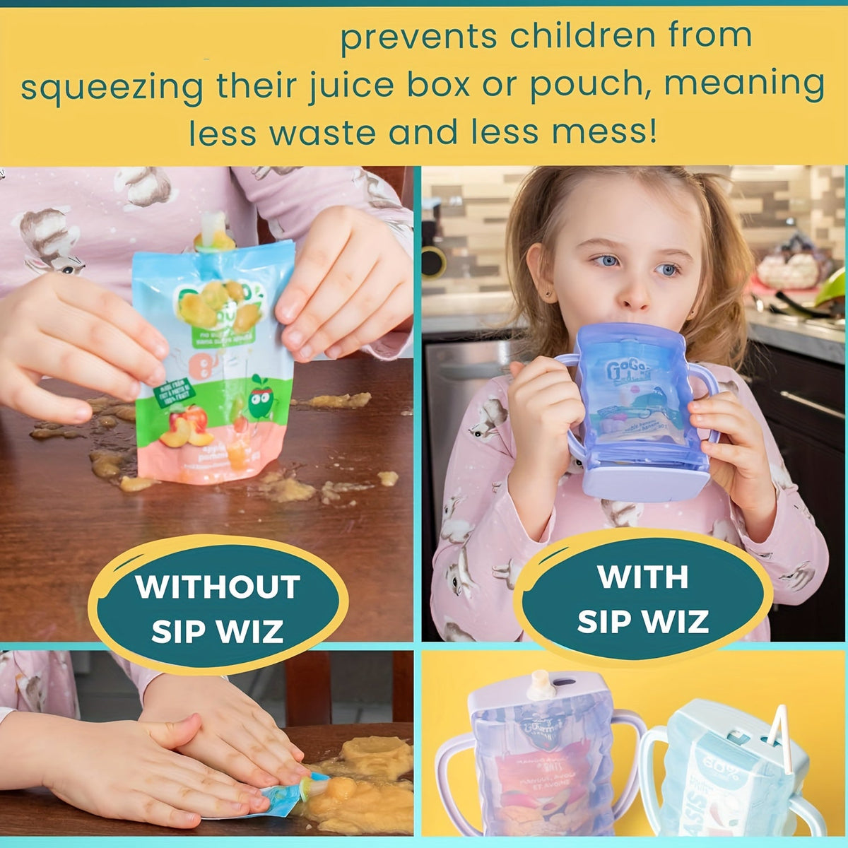 Kids Food Pouch Holder - 2-Pack Anti-Squeeze Stand – view 2
