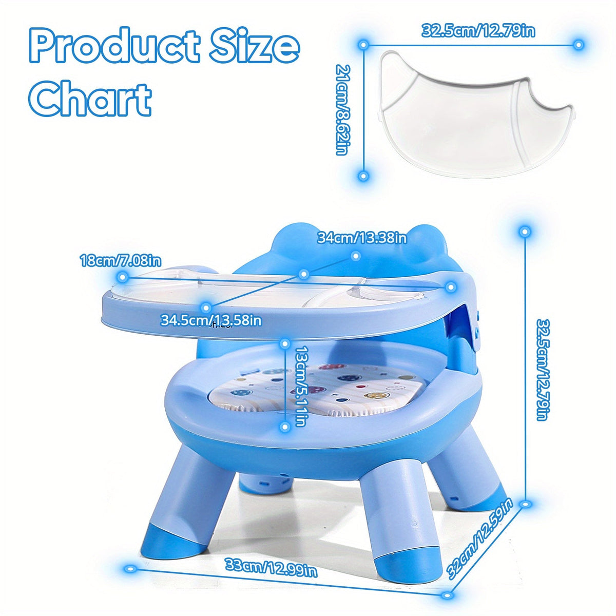 Kids High Chair - Detachable Double-Layer Dining Tray – view 2