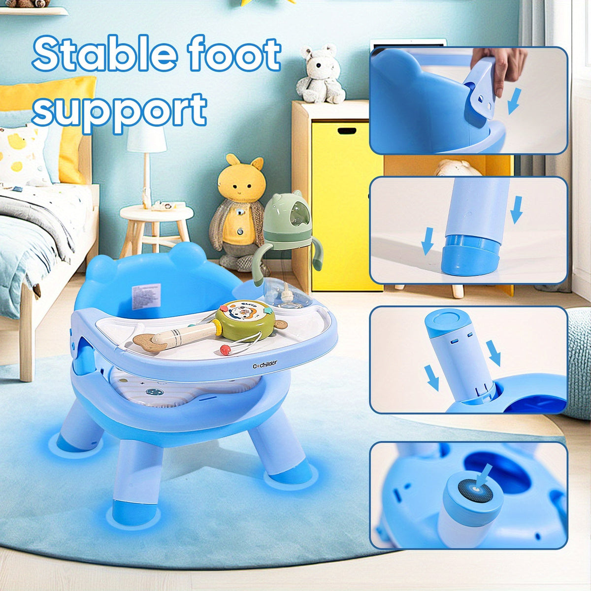 Kids High Chair - Detachable Double-Layer Dining Tray – view 6