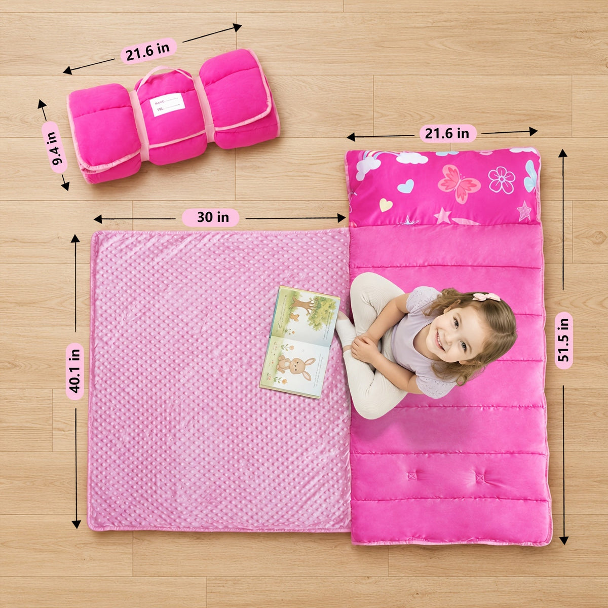 Kids Nap Mat - Foldable Cooling Preschool Sleep Set – view 4