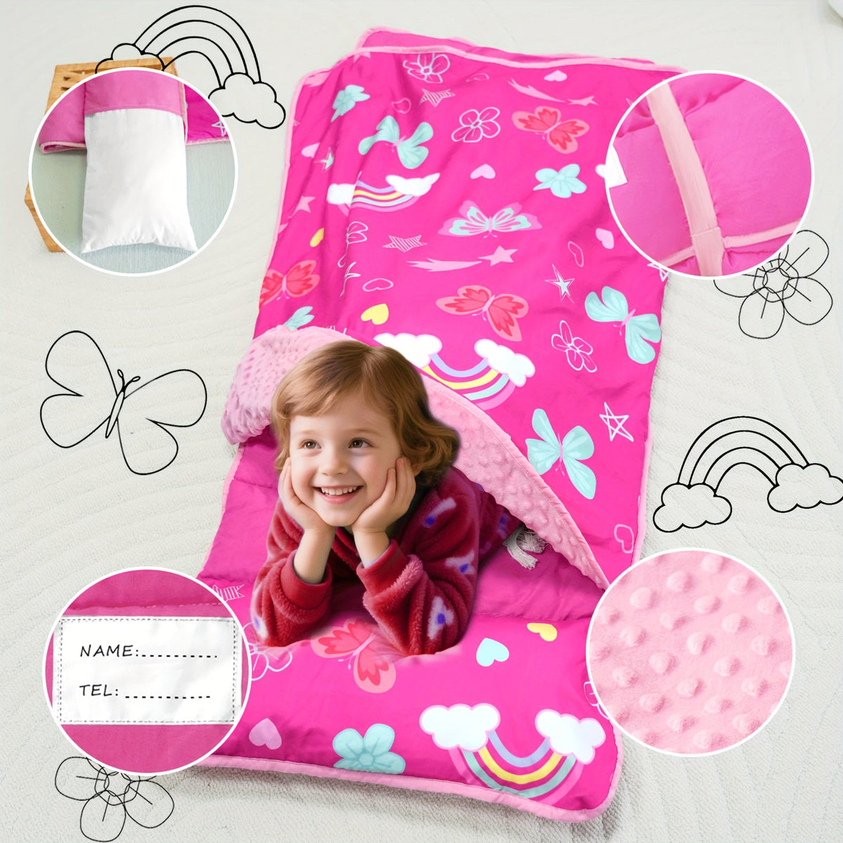 Kids Nap Mat - Foldable Cooling Preschool Sleep Set – view 5