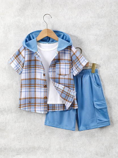 Kids' Plaid Outfit Set - Short Sleeve – view 10