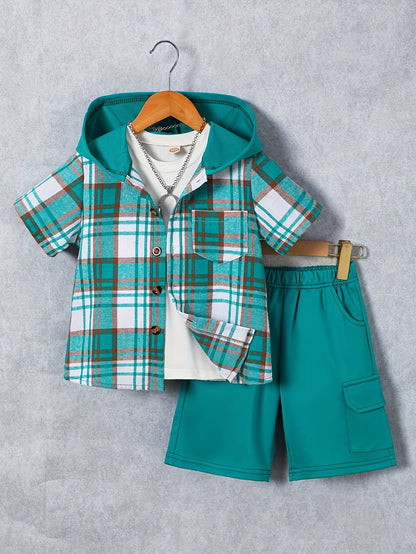 Kids' Plaid Outfit Set - Short Sleeve – view 11