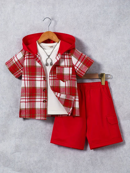 Kids' Plaid Outfit Set - Short Sleeve – view 25