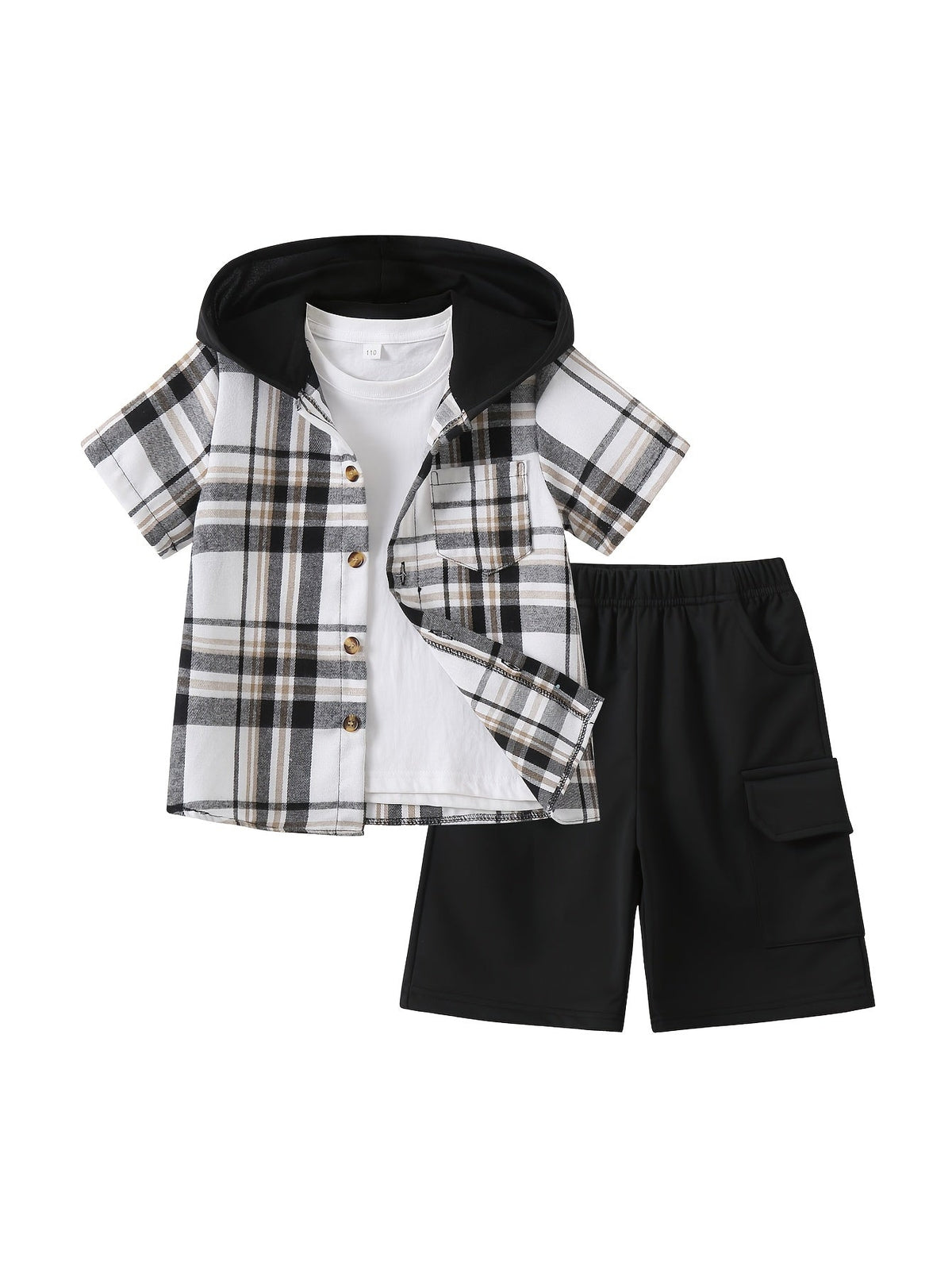 Kids' Plaid Outfit Set - Short Sleeve – Blue option – view 8