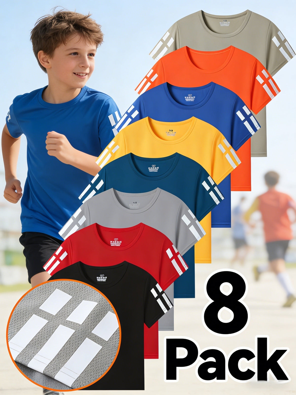 Kids' Quick-Dry Mesh T-Shirts - 5/6/8-Pack – view 4