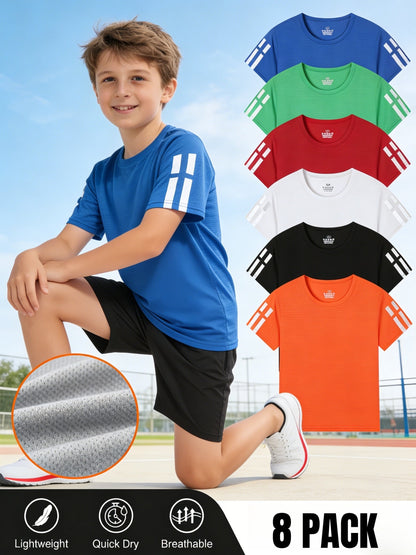 Kids' Quick-Dry Mesh T-Shirts - 5/6/8-Pack – view 9