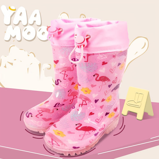 Kids' Rain Boots - Comfort Fit – Bright Pink Color – Pink option – main product image